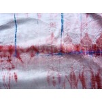 Indigo and Sapanwood Dyed Shibori Indian Silk Scarf Large 024