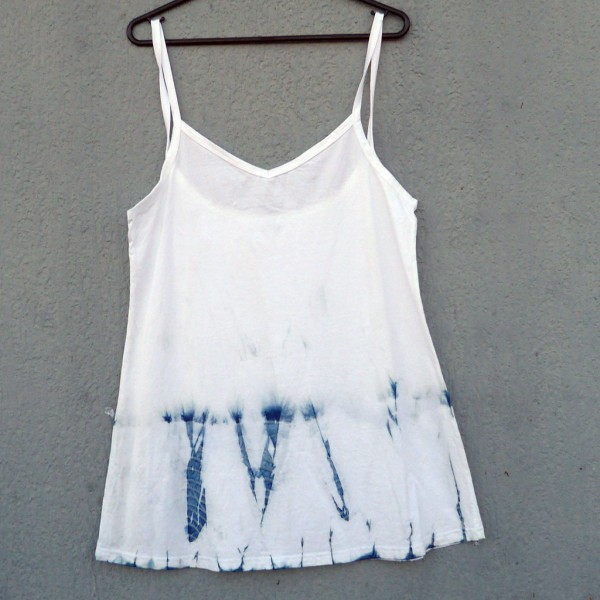 Short Dress Size L Organic Cotton Indigo Dyed Shibori 10